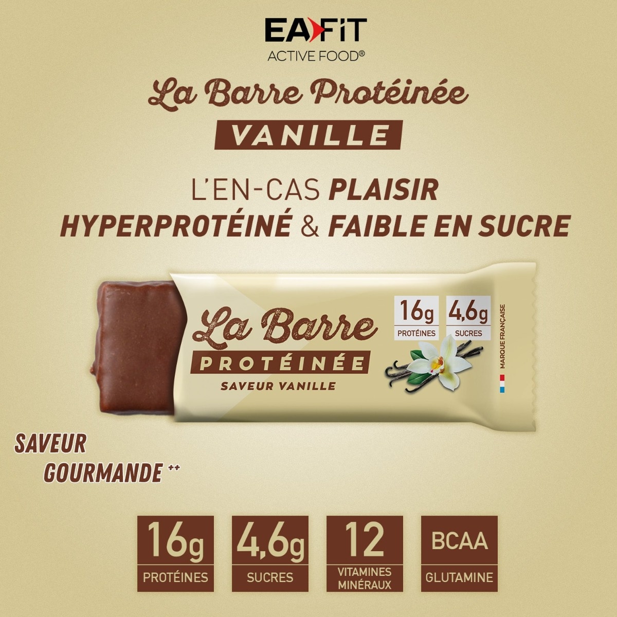 EAFIT La barre protéinée vanille l'en cas plaisir hyperprotéiné