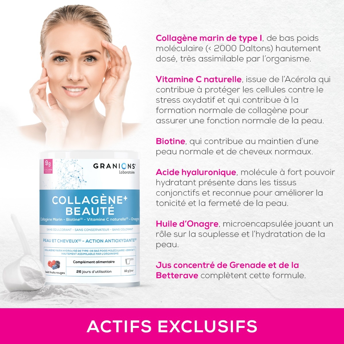 Collagène+ beauté goût fruit rouges actifs