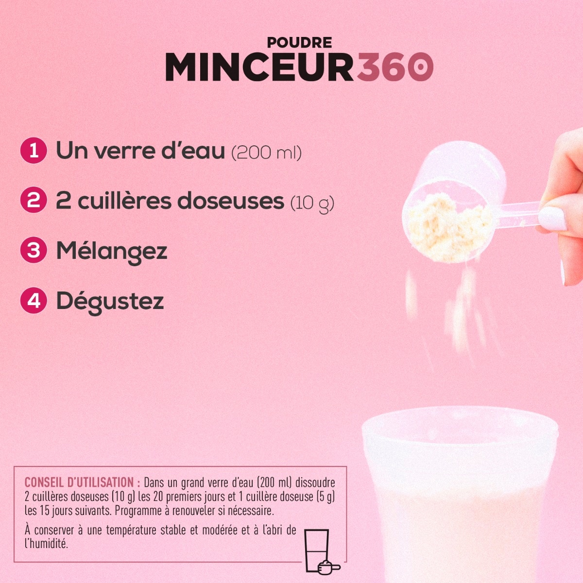 Poudre minceur 360 Dosage