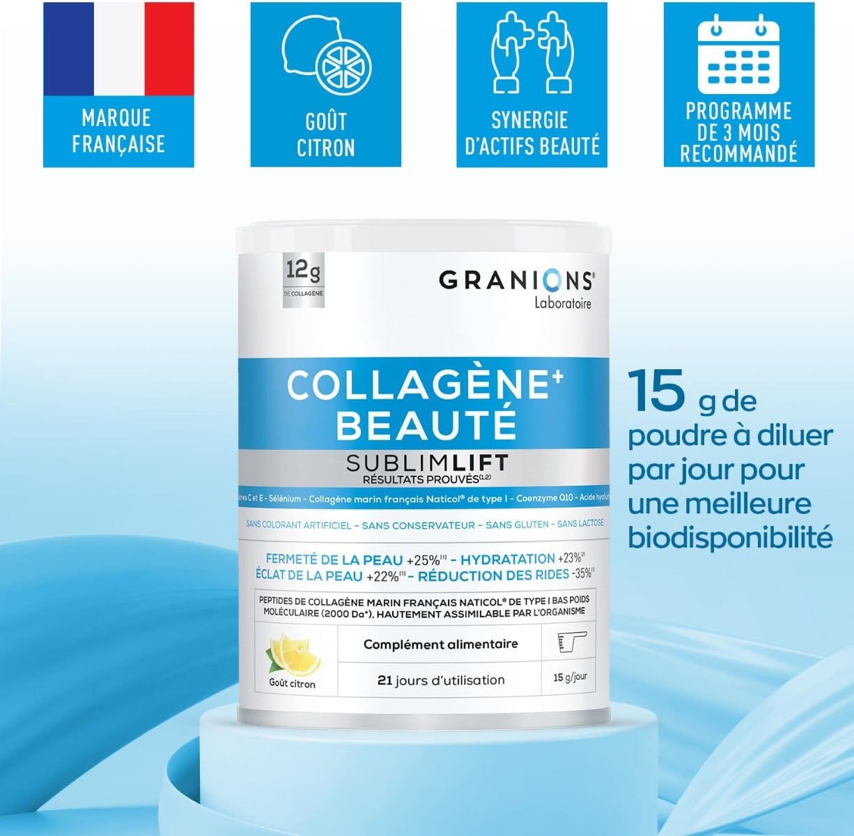 15g de poudre à diluer par jour 