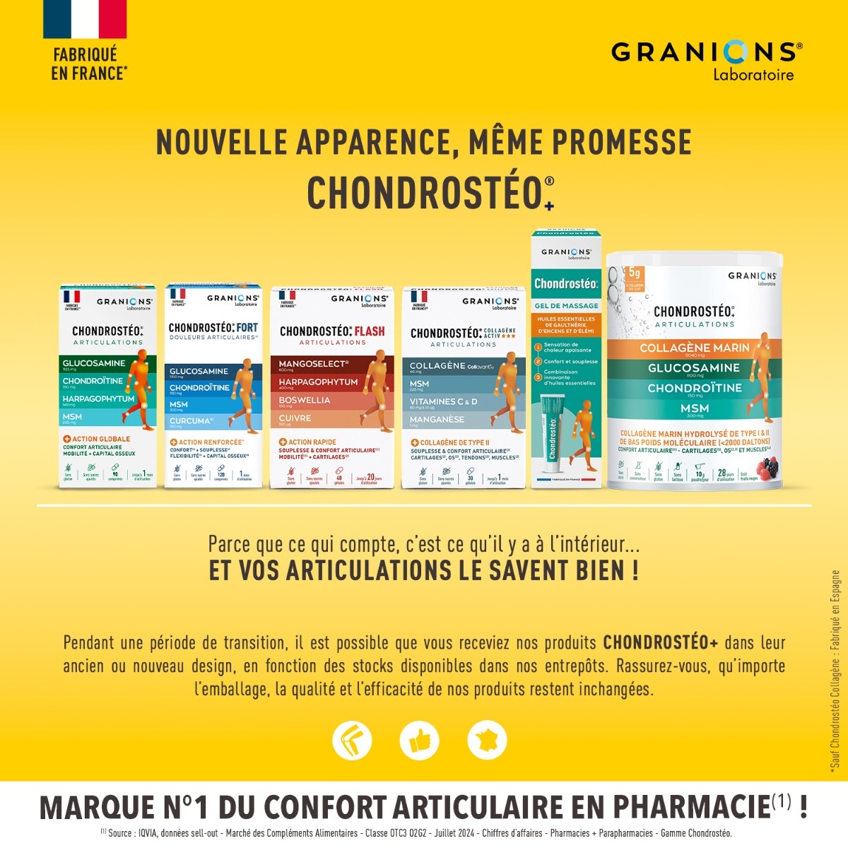 Chondrostéo Fort 120 comprimés - Aide au confort et à la flexibilité des articulations.