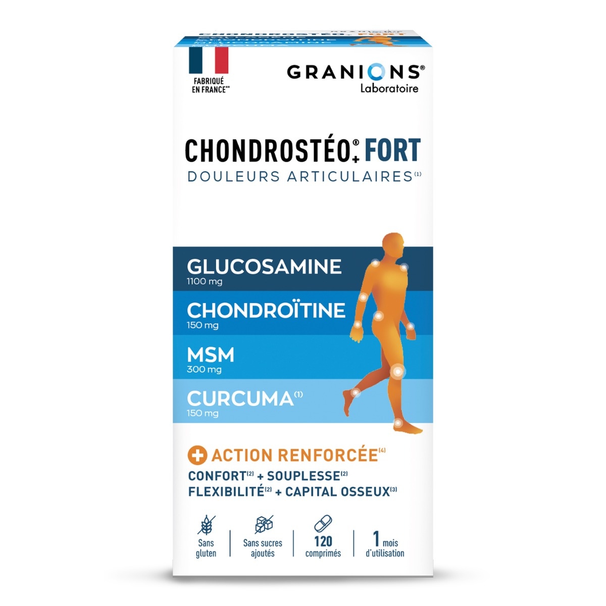 Chondrostéo Fort 120 comprimés - Aide au confort et à la flexibilité des articulations.