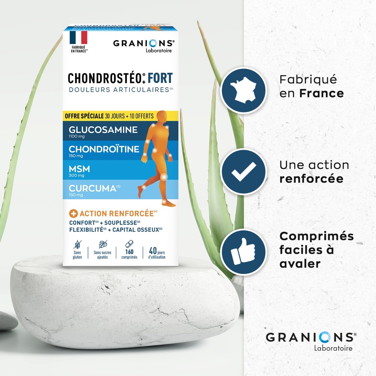 Chondrostéo Fort 160 comprimés - Régénération du cartilage - Offre spéciale 10 jours offerts