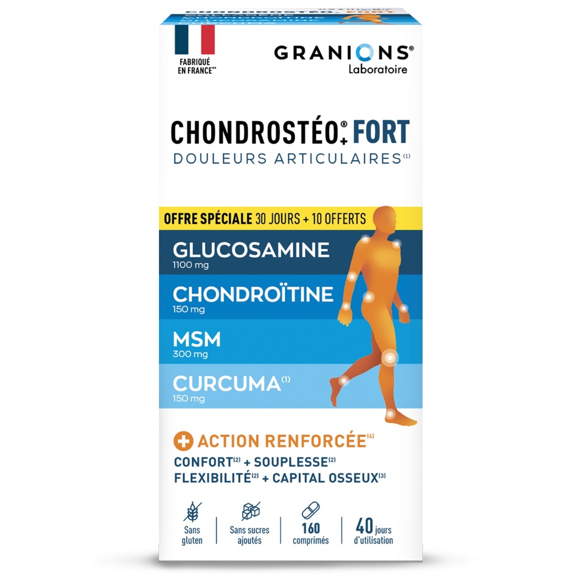 Chondrostéo Fort 160 comprimés - Régénération du cartilage - Offre spéciale 10 jours offerts