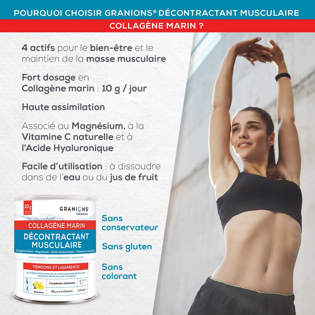 Décontractant musculaire au collagène marin 