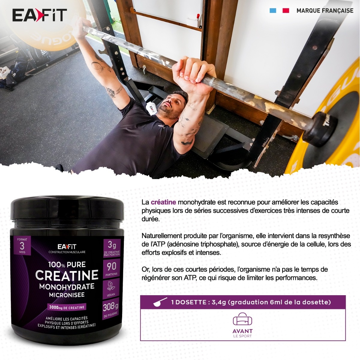 EAFIT Pure Créatine 300 g poudre