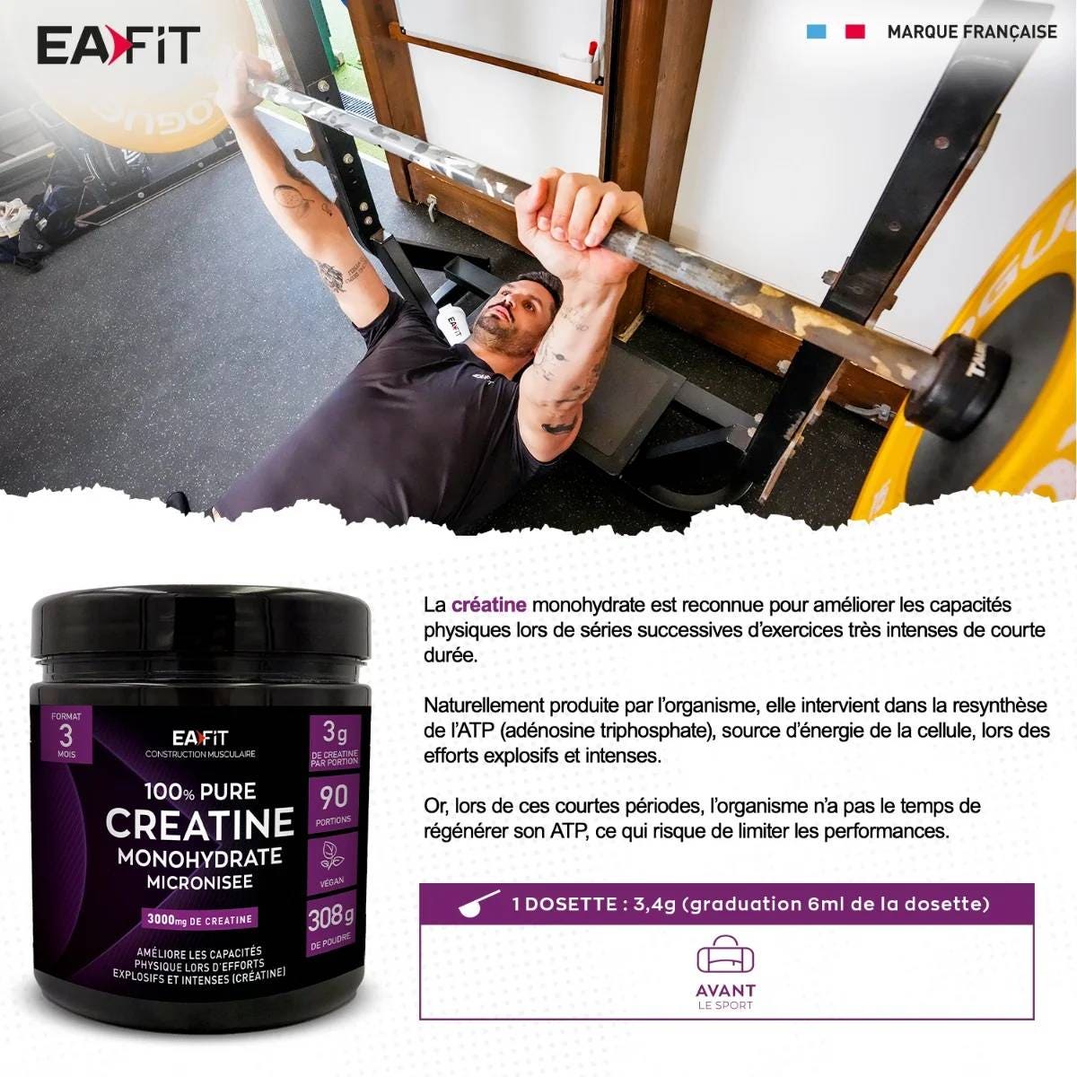EAFIT Pure Créatine 300 g poudre