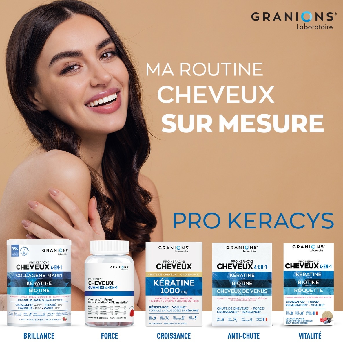 Gamme PROKERACYS Cheveux 4-EN-1 Poudre