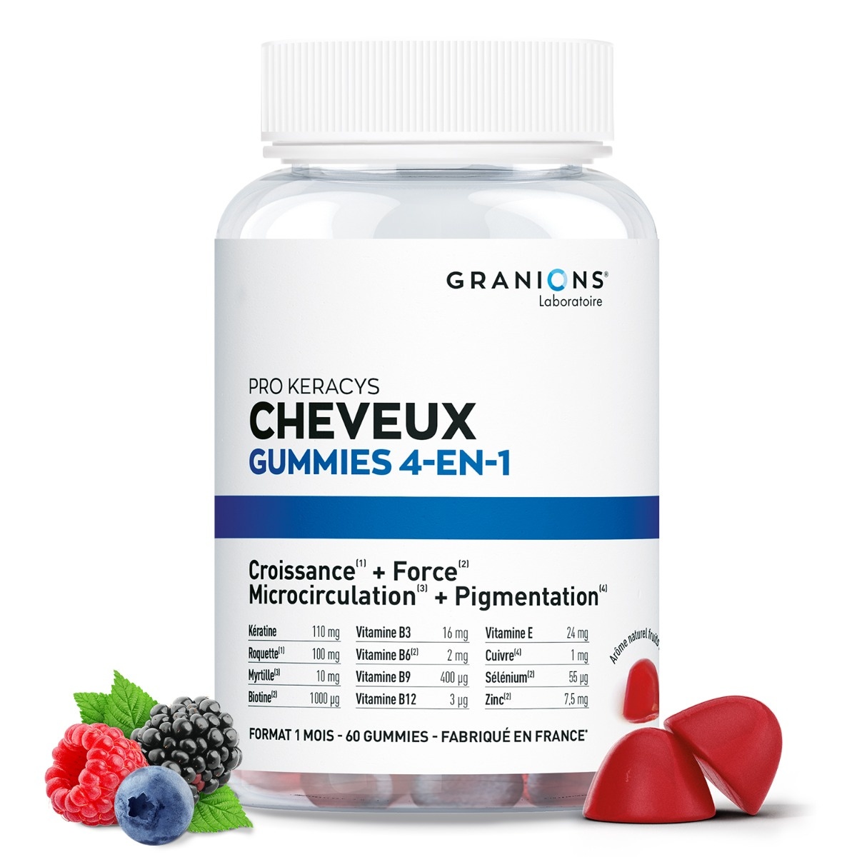 PRO KERACYS Cheuveux Gummies 4-en-1