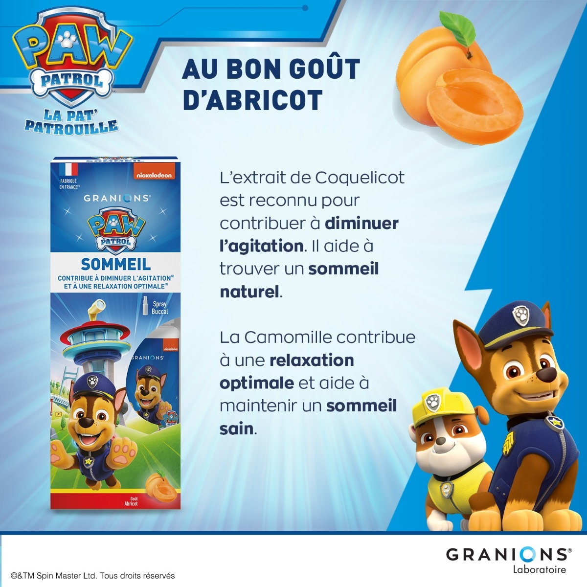 Spray sommeil Pat'Patrouille Actifs