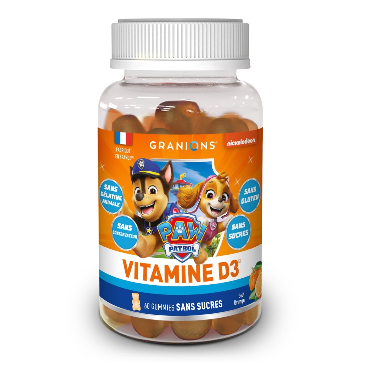 Pat patrouille - vitamine D3 - 60 gummies sans sucres - granions
