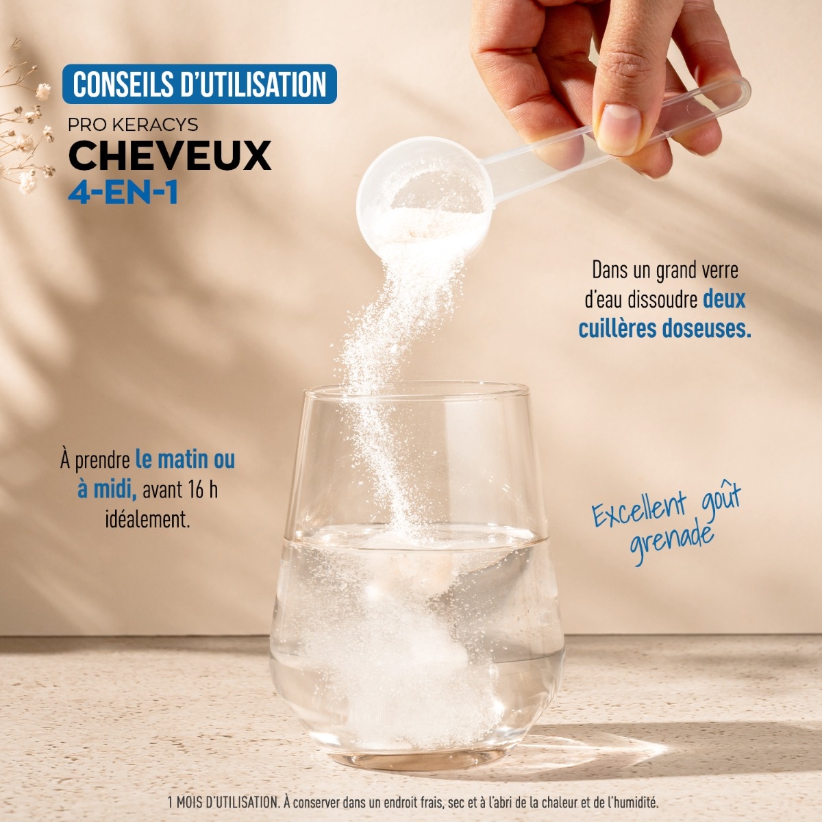 PROKERACYS Cheveux 4-EN-1 Poudre utilisation