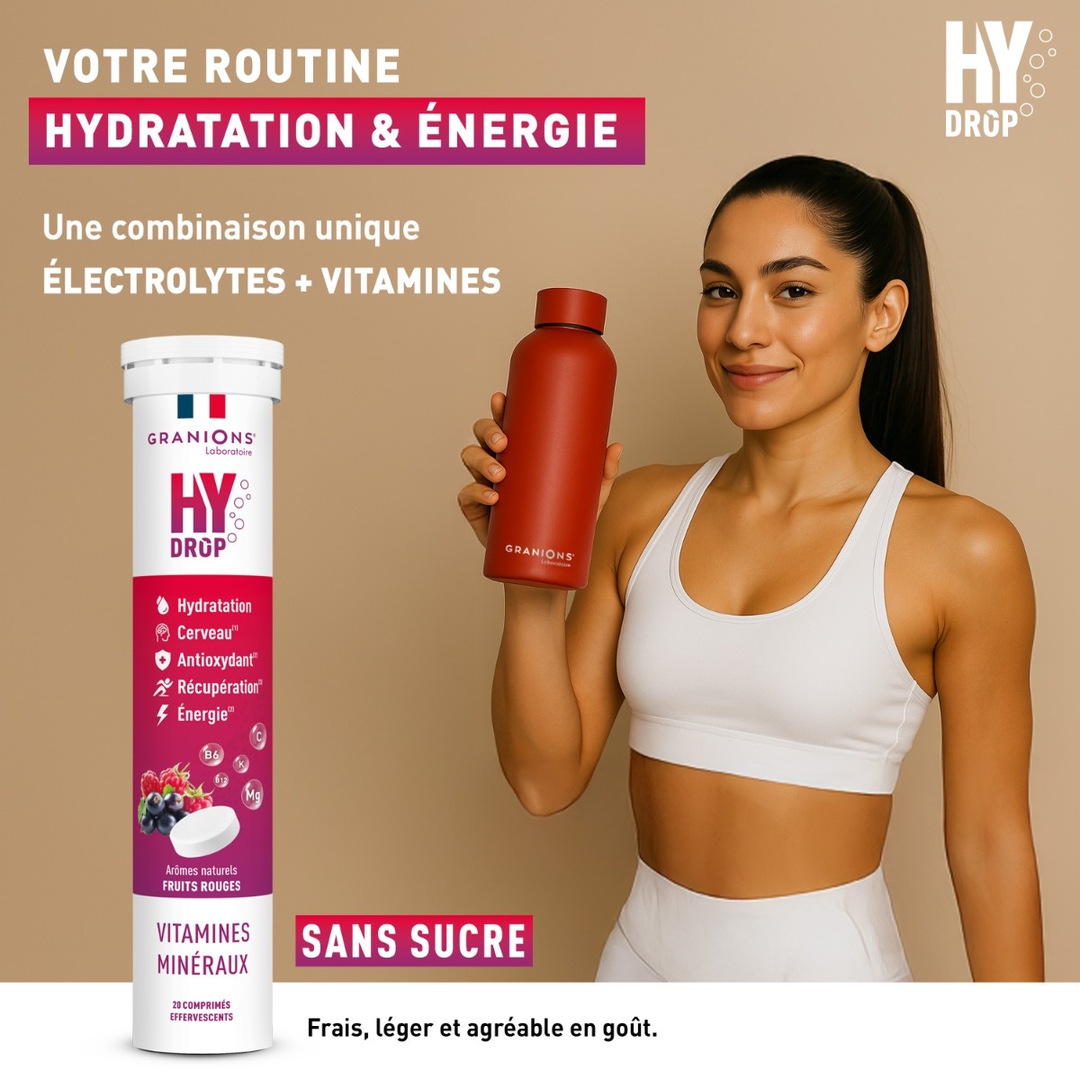 Pastille hydratation Électrolytes HYDROP - Fruits Rouges 