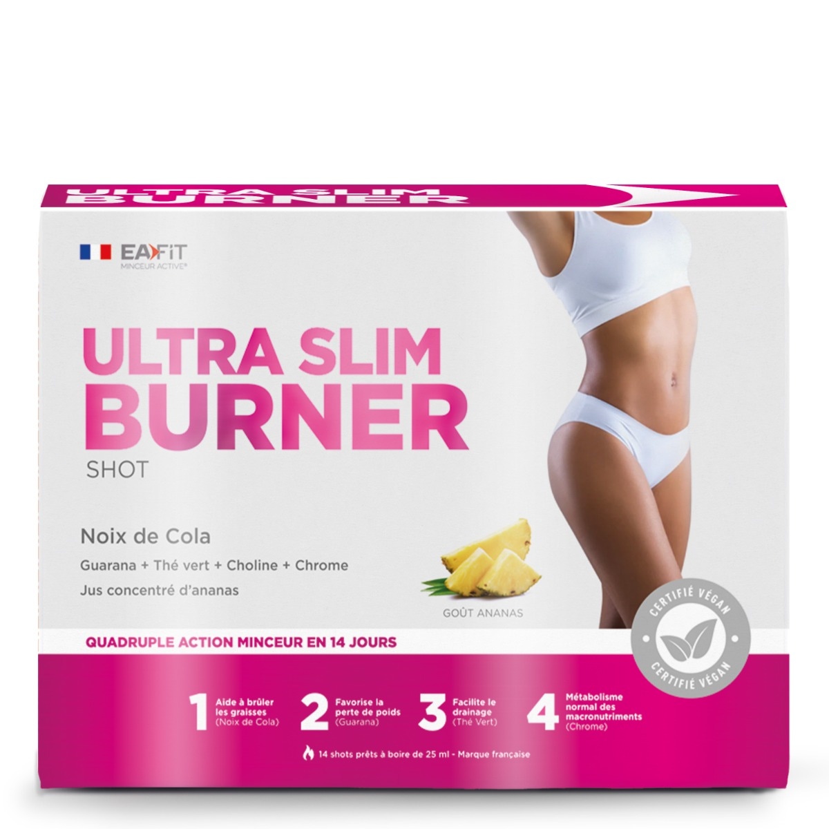 EAFIT Ultra Slim Burner x 14 shots :  brûlez vos graisses partout, tout le temps - Cola - Guarana - Thé vert - Chrome