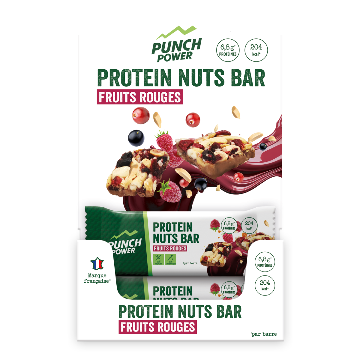 Punch Power - Barre protéinée noix & fruits rouges 